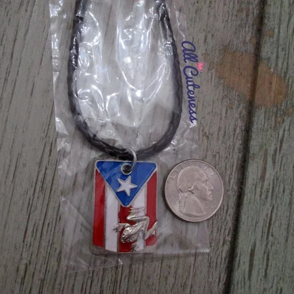 🎀 Puerto Rico Flag Necklace - Picture 3 of 5
